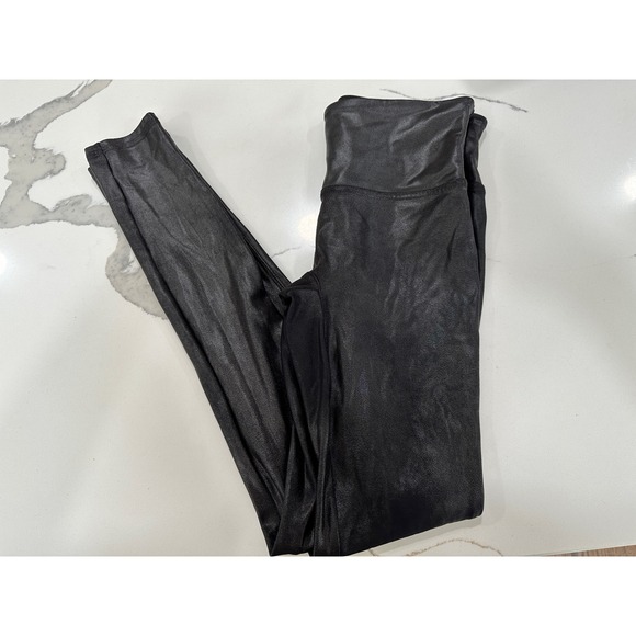 Spanx Faux Leather Leggings Black High Waisted Womens Size Small S - Picture 1 of 4